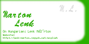 marton lenk business card